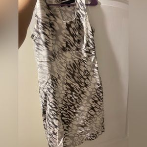 Anne Klein Pencil Dress. Grey and white animal print.